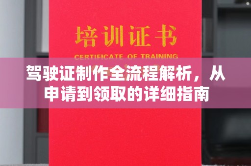潮州驾驶证制作全流程解析，从申请到领取的详细指南